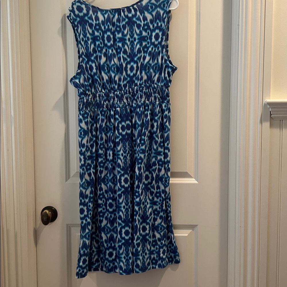 JMS Just My Size Blue Floral Patterned Sleeveless Summer Dress size 2X(18W/20W) - Picture 9 of 9